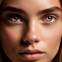 Naklejka premium close up of a human female eyes