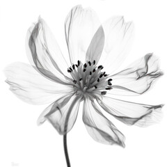 xray flower isolated on white - obrazy, fototapety, plakaty