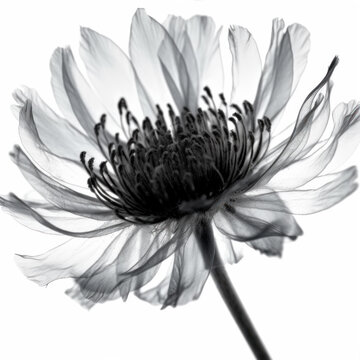 xray flower isolated on white