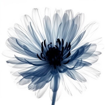 xray flower isolated on white