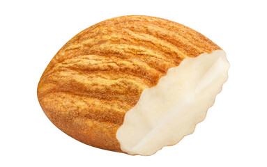 Half of delicious almond cut out