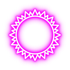Glowing Neon Sun Design Element