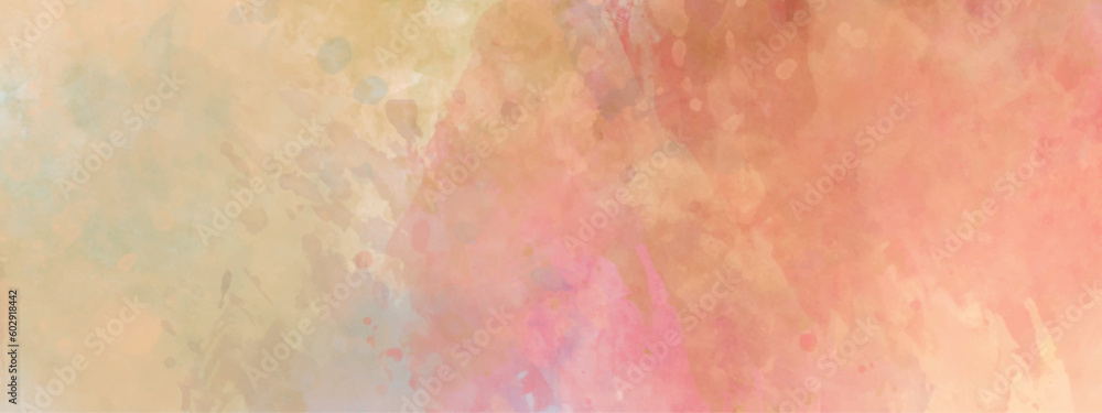 Poster abstract colorful pink watercolor background with vintage texture design on white paper background.