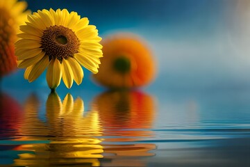 sunflower in water