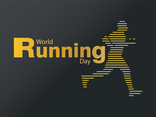 World Runner's Day June 2. Silhouette of a runner in yellow tones on a dark background.