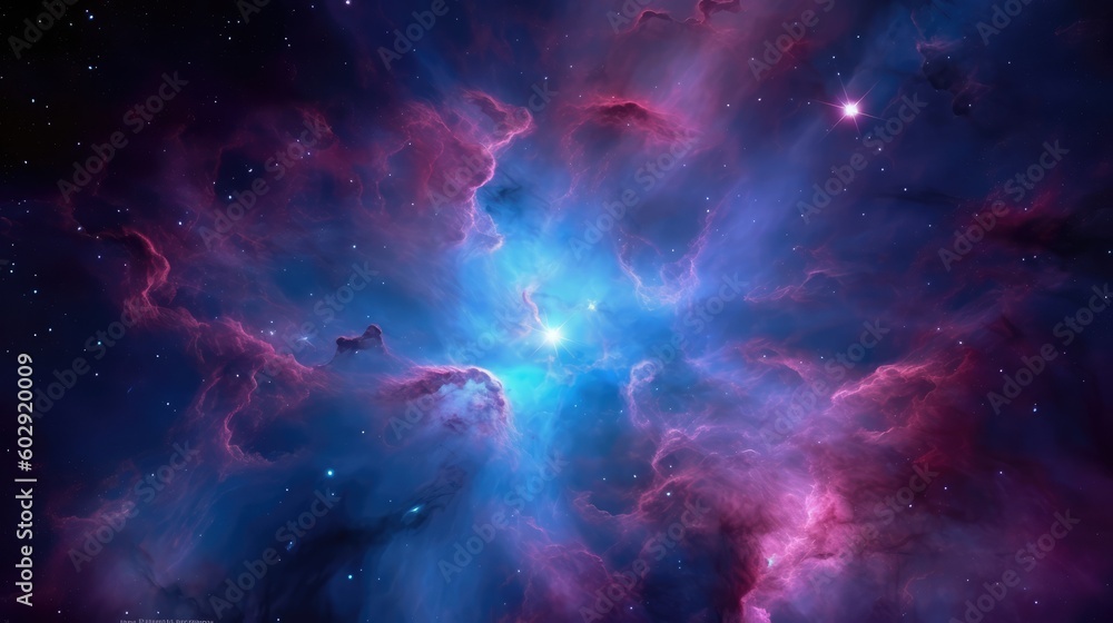 Wall mural beautiful space and nebula background made with generative ai