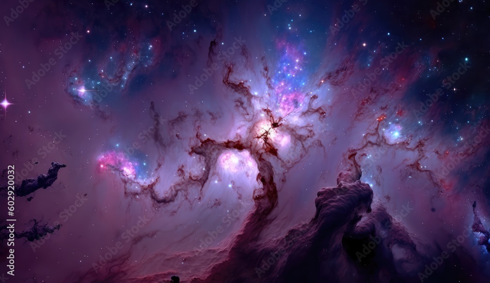 Wall mural beautiful space and nebula background made with generative ai