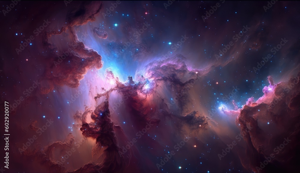 Wall mural beautiful space and nebula background made with generative ai