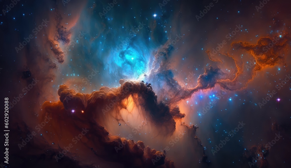 Wall mural beautiful space and nebula background made with generative ai