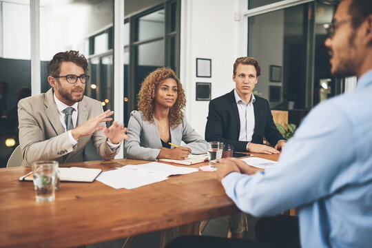 Professional, interview and hiring for staff by planning for work and communication in a company. Business, recruitment and hr with employee for a collaboration and teamwork during a meeting.