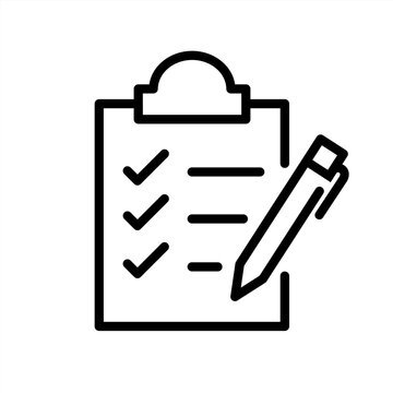 Checklist Line Icon. Report With Pencil Vector Outline Sign. Vector 10 Eps.