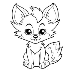 Children's Coloring Book Cute Fox 