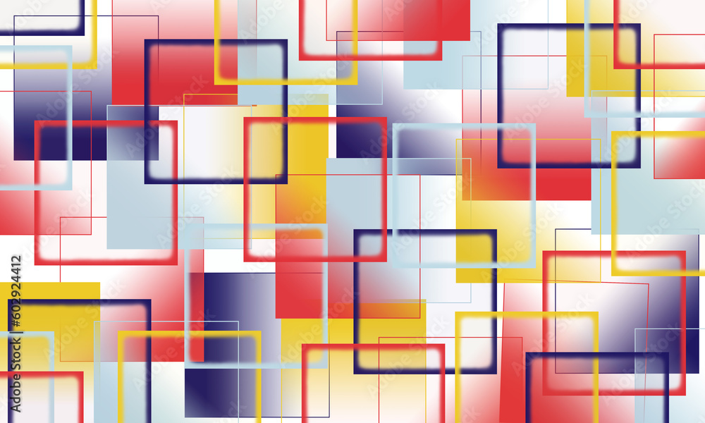 Poster abstract background with simple purple and yellow square or rectangle geometrical shapes