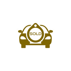  Sold car icon isolated on transparent background
