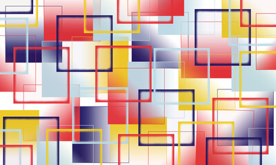 Abstract background with simple purple and yellow square or rectangle geometrical shapes