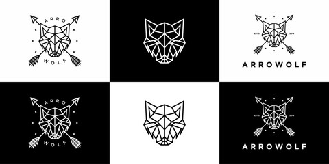 Wolf geometric logo design vector EPS10