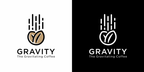 gravity coffee logo design vector eps 10.