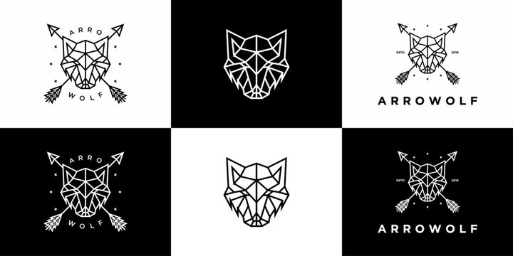 Wolf geometric logo design vector EPS10