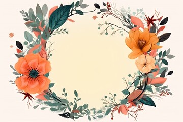 Vintage Floral Design with Watercolor Flowers. Wedding Card Template. Generative AI illustrations.