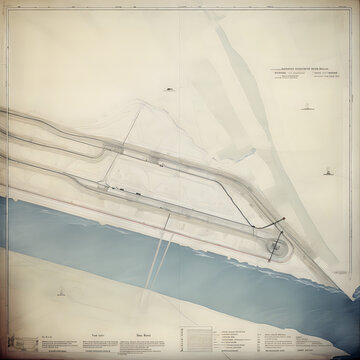Dutch dikes at sea, infrastructure construction drawing, measurements v 5, paper, travel, sailing, project, water, sketch, flight
