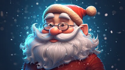 Christmas Santa Claus cute cartoon character. Generative AI