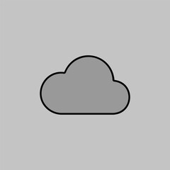 Cloud vector isolated flat icon. Weather sign