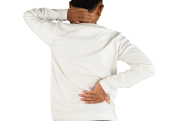 man with pain in back