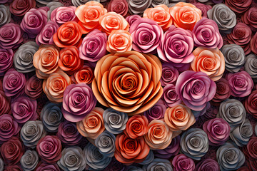 Arrange the hearts in the shape of roses - AI created