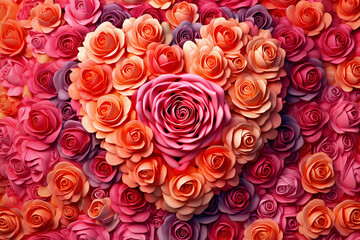 Arrange the hearts in the shape of roses - AI created