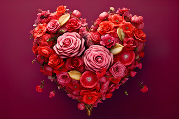 Arrange the hearts in the shape of roses - AI created