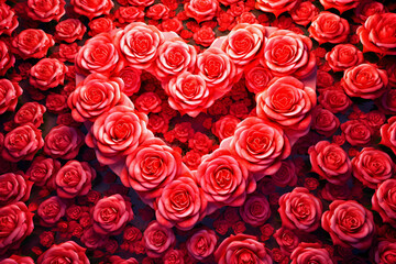 Arrange the hearts in the shape of roses - AI created