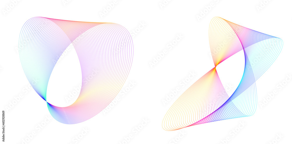 Poster set design element circle. isolated bold vector colors golden ring from. abstract glow wavy stripes 