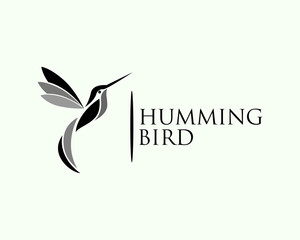 simple black white flying abstract hummingbird logo icon symbol design template illustration inspiration © ShiipArts
