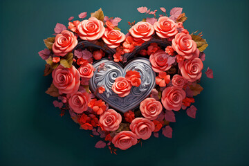 Arrange the hearts in the shape of roses - AI created