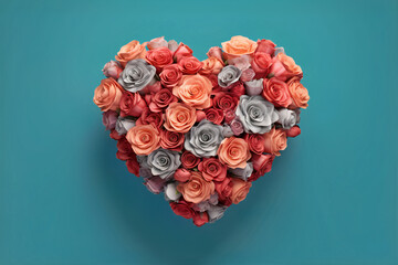 Arrange the hearts in the shape of roses - AI created