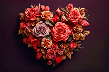 Arrange the hearts in the shape of roses - AI created