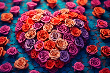 Arrange the hearts in the shape of roses - AI created