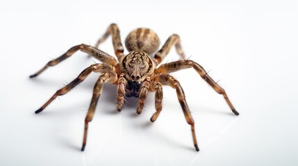Fototapeta premium Wunderschöne Spinne, Angst, Close-Up, isoliert, freigestellt, freisteller, generative AI