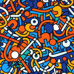 Abstract modern contemporary doodles seamless repeat pattern [Generative AI]
