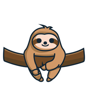 Cute Sloth Cartoon vector Illustration
