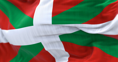 Obraz premium Detail of the Basque Country flag waving in the wind