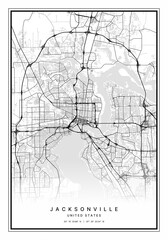 Obraz premium Jacksonville Map Wall Art | Jacksonville United States Map Art, Map Wall Art, Digital Map Art