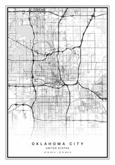 Oklahoma City Map Wall Art | Oklahoma City United States Map Art, Map Wall Art, Digital Map Art