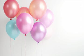 Obraz premium Colorful pastel balloons in the sky by generative AI.
