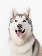 Gorgeously majestic beautiful Siberian Husky. White Husky. Cute Husky Pet.