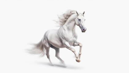 Fototapeta na wymiar Gorgeously majestic beautiful Horse, White Horse, Strong horse