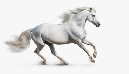 Plakat Gorgeously majestic beautiful Horse, White Horse, Strong horse