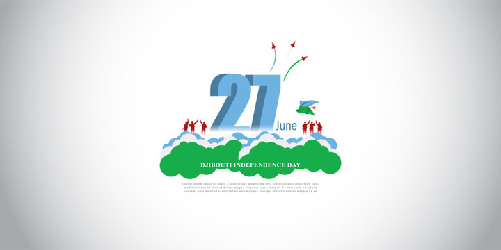 Vector illustration of Happy Djibouti Independence Day social media story feed mockup template