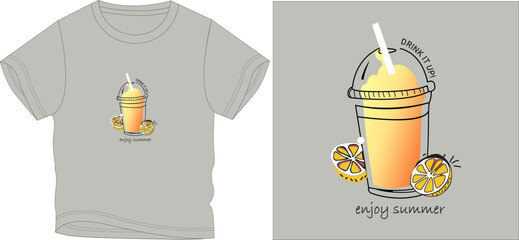 enjoy summer t shirt graphic design vector illustration digital file