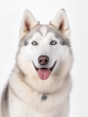 Gorgeously majestic beautiful Siberian Husky. White Husky. Cute Husky Pet.